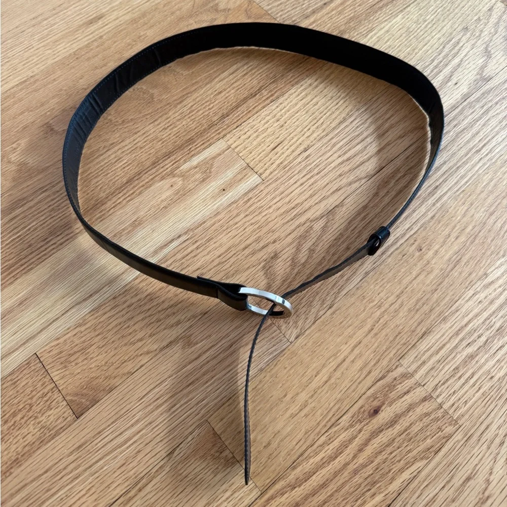Coach belt size large black silver hoop